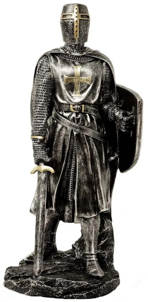 Statueta Cavaler Medieval cu Scut si Sabie 30 cm