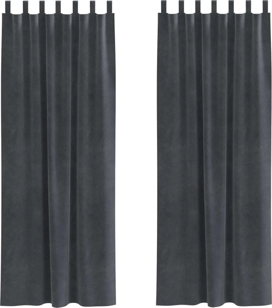 vidaXL Perdele opace 2 pcs Gri deschis 140 x 260 cm Catifea