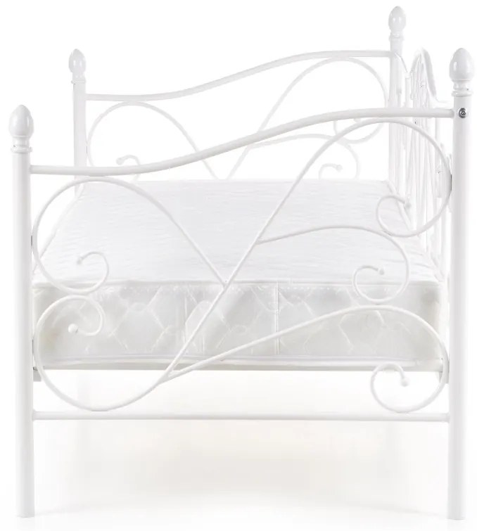 Pat / divan metal Sumatra alb - 90x200 cm