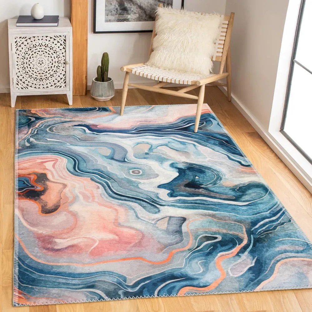 Covor albastru-roz lavabil 80x150 cm Colors of Joy – Vitaus