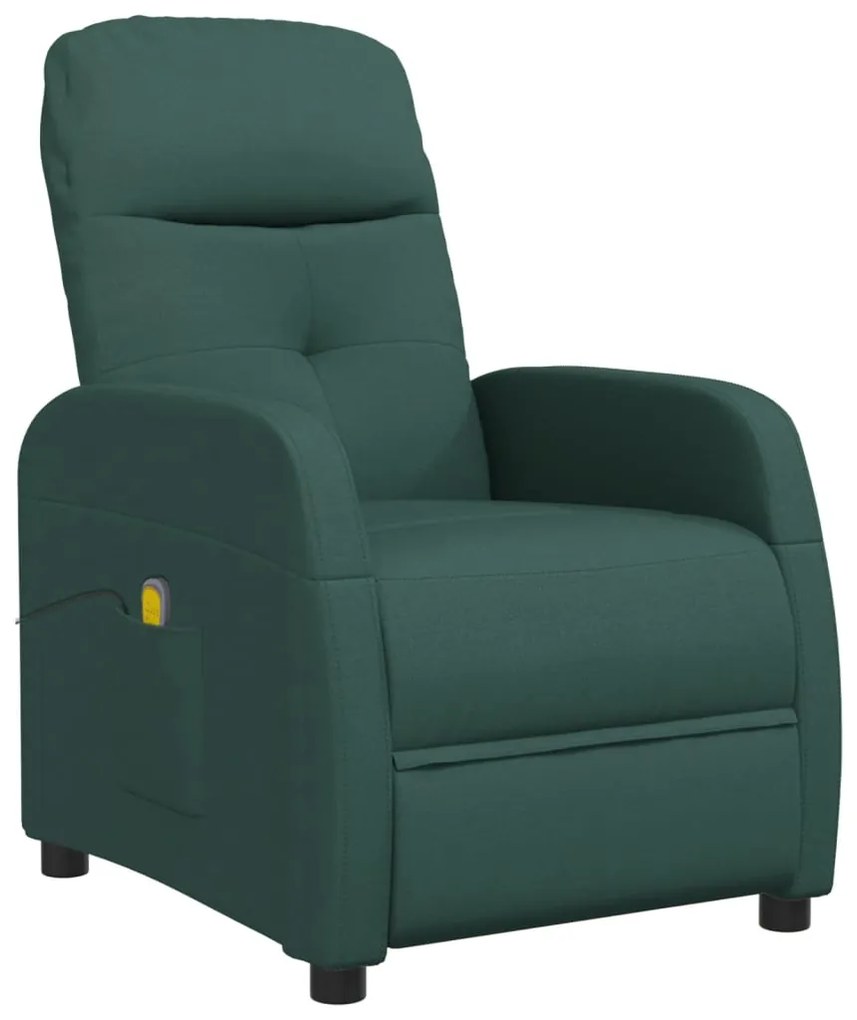 289832 vidaXL Fotoliu de masaj, verde închis, material textil