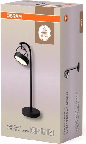 Osram - Lampă de masă LED DECOR PUCK LED/11W/230V neagră