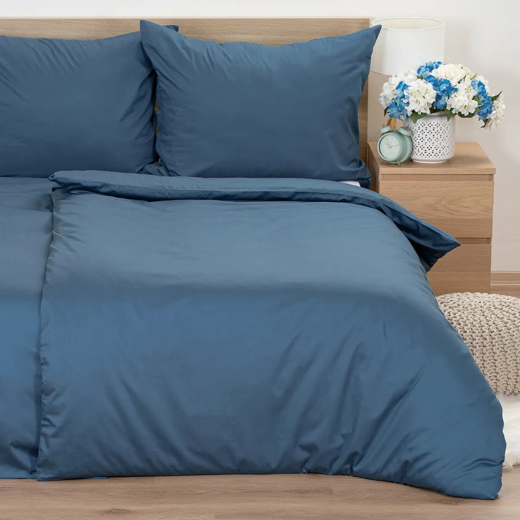 Lenjerie de pat din satin 4Home Sea Blue, 140 x 220 cm, 70 x 90 cm