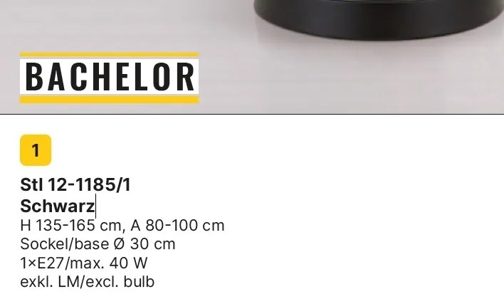 Lampa de podea moderna cu brat articulat Bachelor