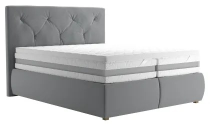 Pat saltea topper ELEN 160x200 cm gri, boxspring complet