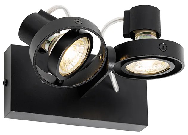 Spotlight modern negru cu 2 lumini - Master 50