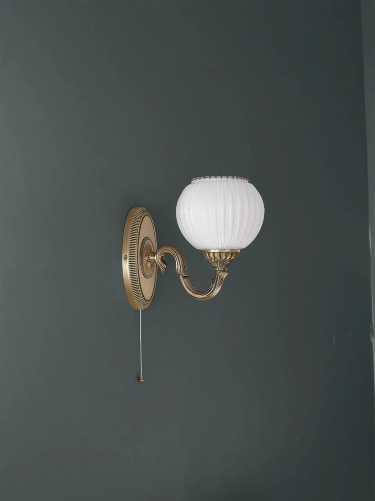 Aplica de perete clasica design italian din alama, sticla 9250 RA-A. 9250/1