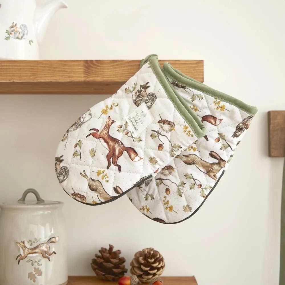 Set de mănuși de bucătărie 2 buc. din bumbac Forest Fable – Cooksmart ®