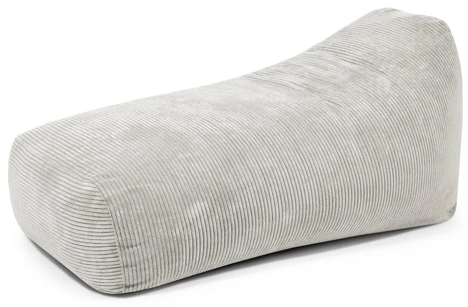 Fotoliu bean bag crem cu tapițerie din catifea reiată Snug Long 140 – SLOWDOWN