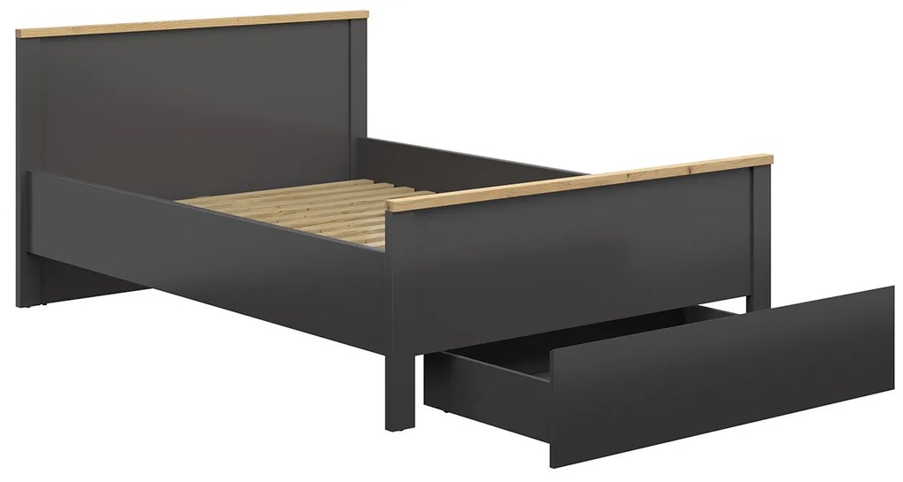 Pat matrimonial 140 cm Hesen LOZ1S/140 (grafit + Stejar artisan). 1062511