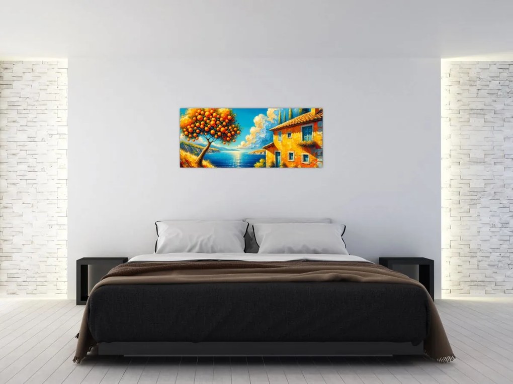 Tablou - Casă cu portocale II. (120x50 cm)