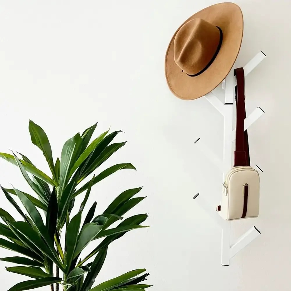 Cuier de perete metal 100 cm Three Homs, alb