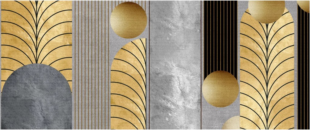 Tablou - Decorațiuni de aur (120x50 cm)