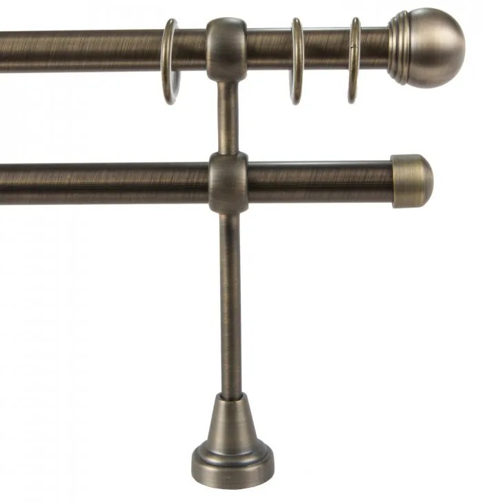 Galerie dubla TODI MAX, prindere perete, grosime 19mm, patyna (Alege marime: 360 cm)