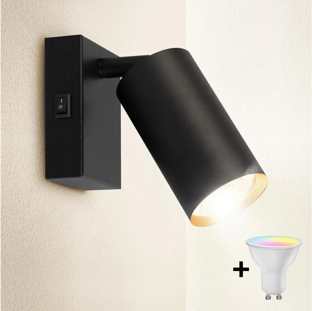 Brilagi - Aplica de perete tip spot LED dimabilă SELE, 1xGU10/4,8W/230V, negru/auriu