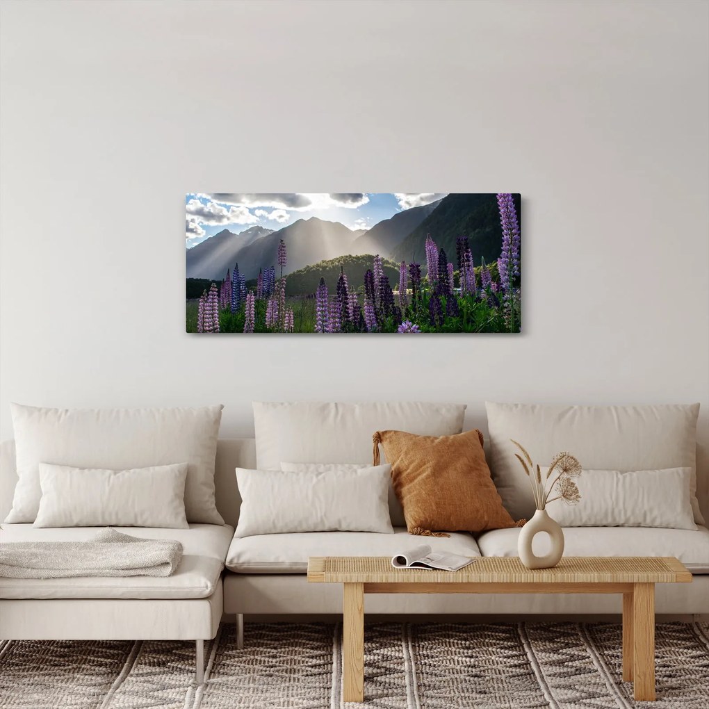 Tablou - scenariu cu flori de Lupin (120x50 cm)