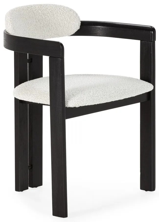 Set de scaune de sufragerie alb/negru cu cotiere 2 buc. tapițat Eiden – MOME