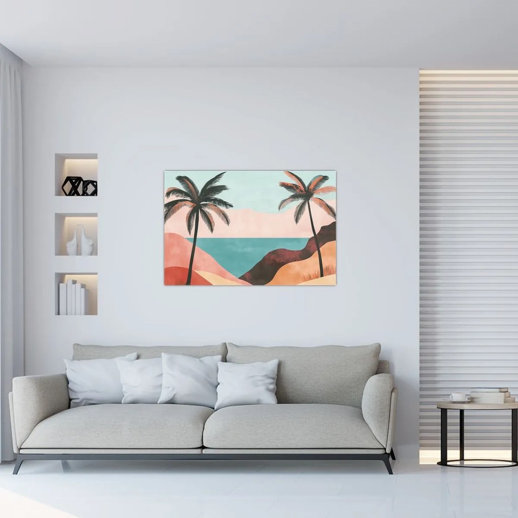 Tablou - Palmieri la mare (90x60 cm)