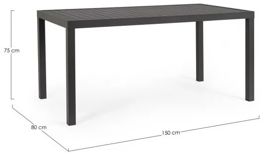 Masa din aluminiu, antracit, 150x80 cm, Hilde, Yes