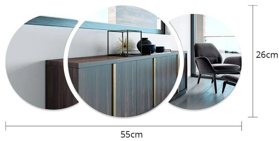Autocolant de perete 26x26 cm Half-moon Mirror – Ambiance