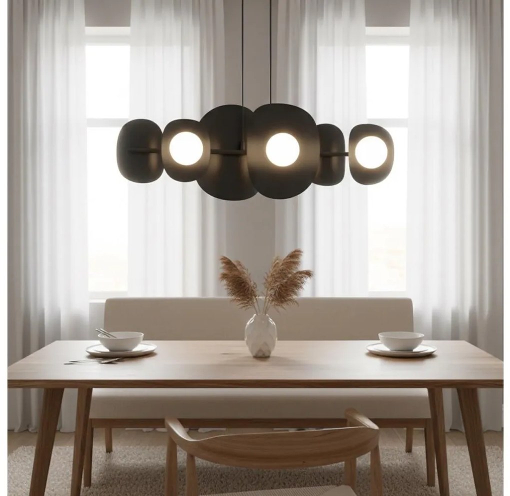 Lustră pe cablu ELEMENTI, 6xG9/8W/230V, neagră