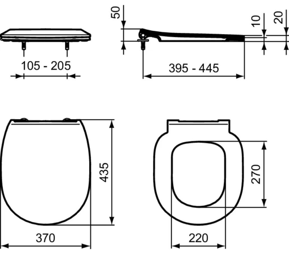 Capac WC plat, alb