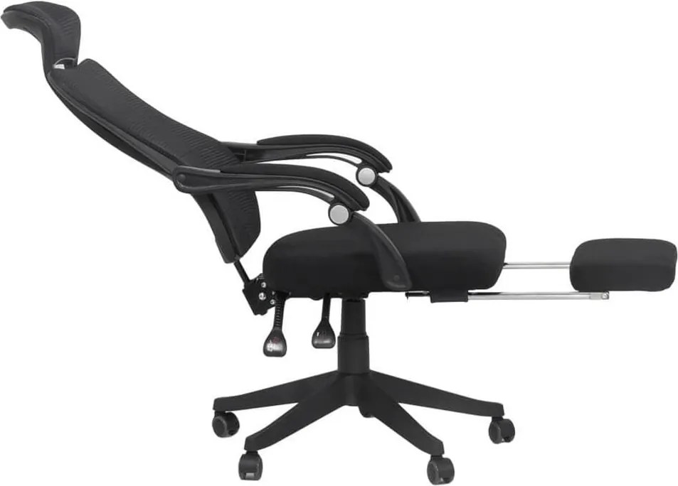 Scaun ergonomic negru OFF927 – Rabatabil, Suport Picioare, Mesh Respirabil