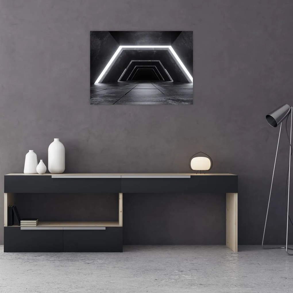 Tablou pe sticlă - Tunel futurist (70x50 cm)