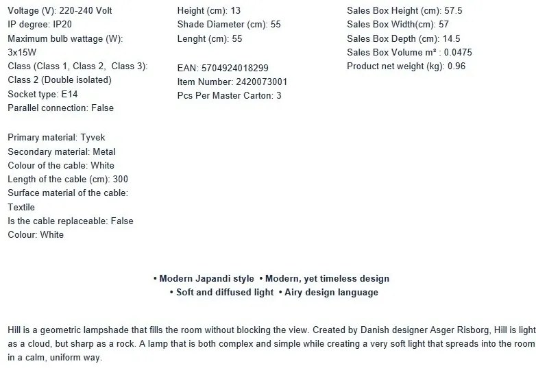 Lustra/Pendul decorativ design japonez Hill