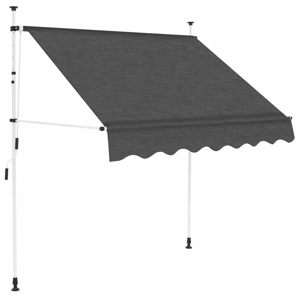 vidaXL Copertină retractabilă manual, antracit, 150 cm