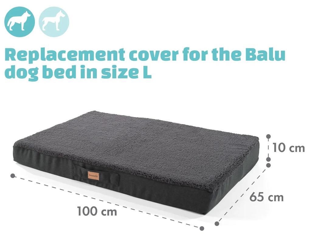 Balu L, husă de rezervă, pat pentru câine, lavabilă, antiderapantă, dimensiunea L (100 × 10 × 65 cm)
