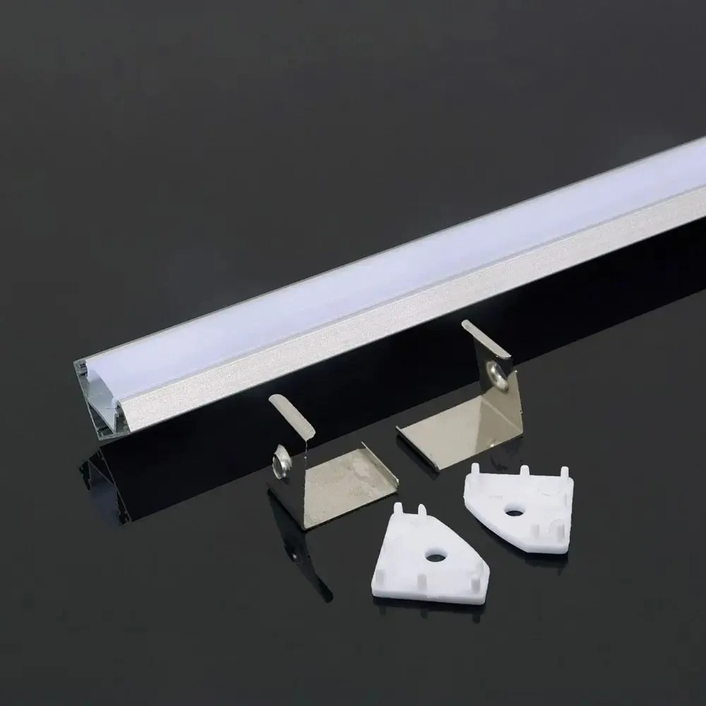 Profil Banda LED de Colt, Aplicat (PT), cu Margine, Aluminiu + Alb Mat, 2m