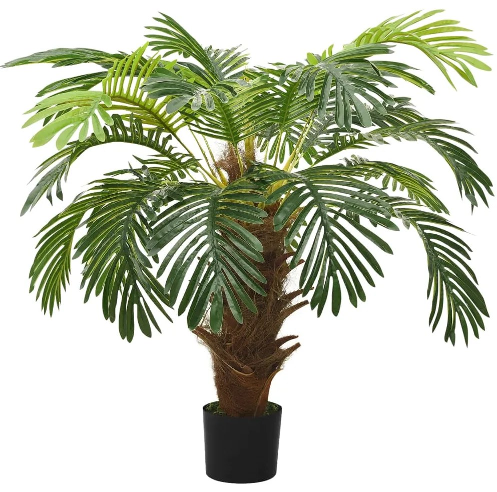 vidaXL Plantă artificială palmier cycas cu ghiveci, verde, 90 cm