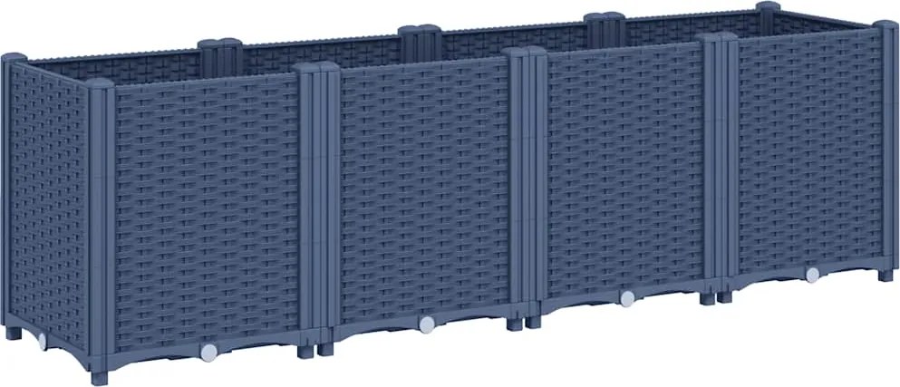 vidaXL Jardinieră de grădină, albastru gri, 160x40x53 cm, PP