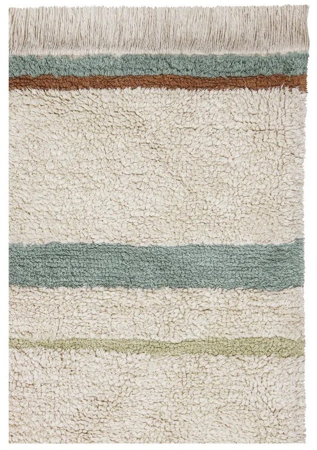 Covor albastru/crem lavabil/țesut manual din bumbac 90x130 cm Lanes Vintage Blue – Lorena Canals