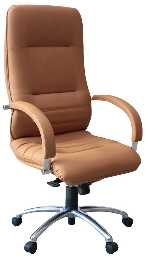 Scaun directorial Linea, piele ecologica, maro deschis