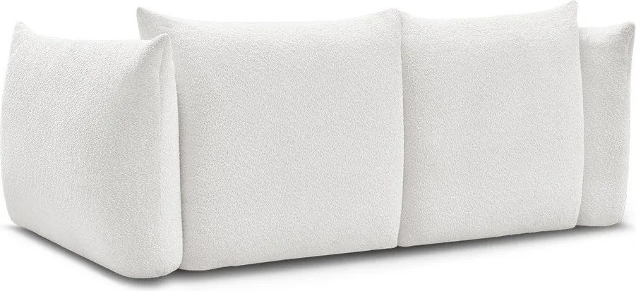 Canapea albă cu tapițerie din țesătură bouclé 234 cm Azra – Bobochic Paris