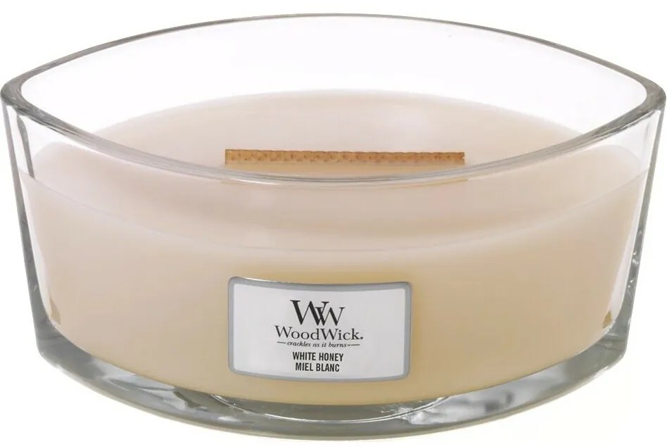 Lumânare parfumată WoodWick White Honey, 453 g