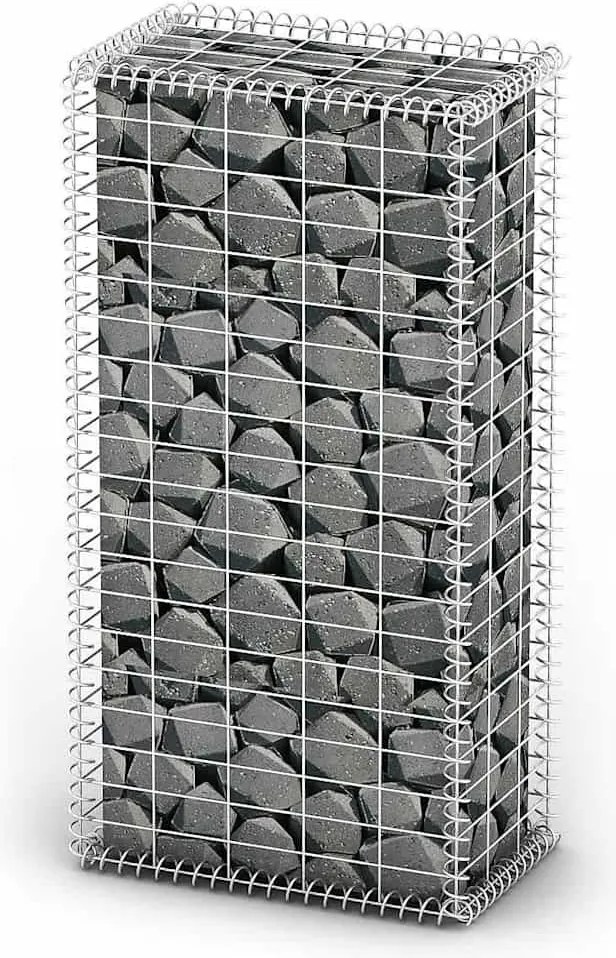 vidaXL Coș gabion cu capace, sârmă galvanizată, 100 x 50 x 30 cm