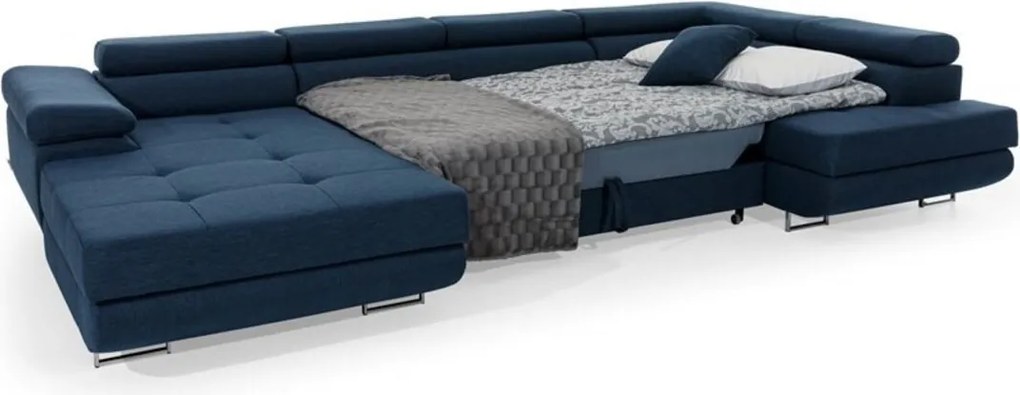 Coltar extensibil dreapta 6 locuri ELTAP, Rod-06, Rodrigo, 345x202x90 cm, lemn/poliester, negru/alb