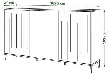 Comodă RONJA taupe/negru