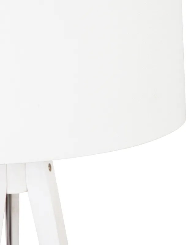 Lampă de podea modernă cu trepied alb cu abajur alb 50 cm - Tripod Classic