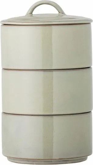 Borcan verde cu capac din ceramică galzurata, "Ebba"