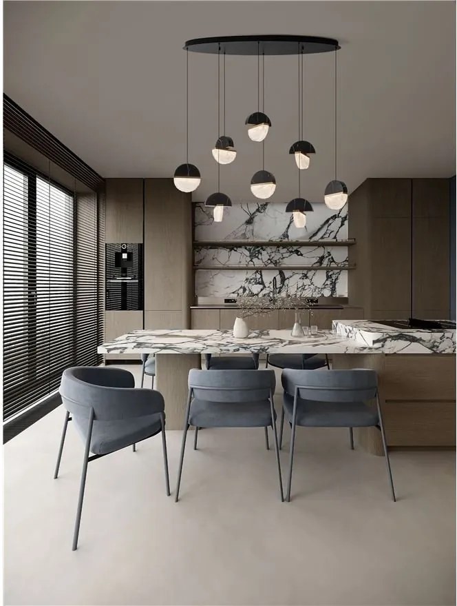 Lustra decorativa cu 8 pendule LED 2700K DORIN