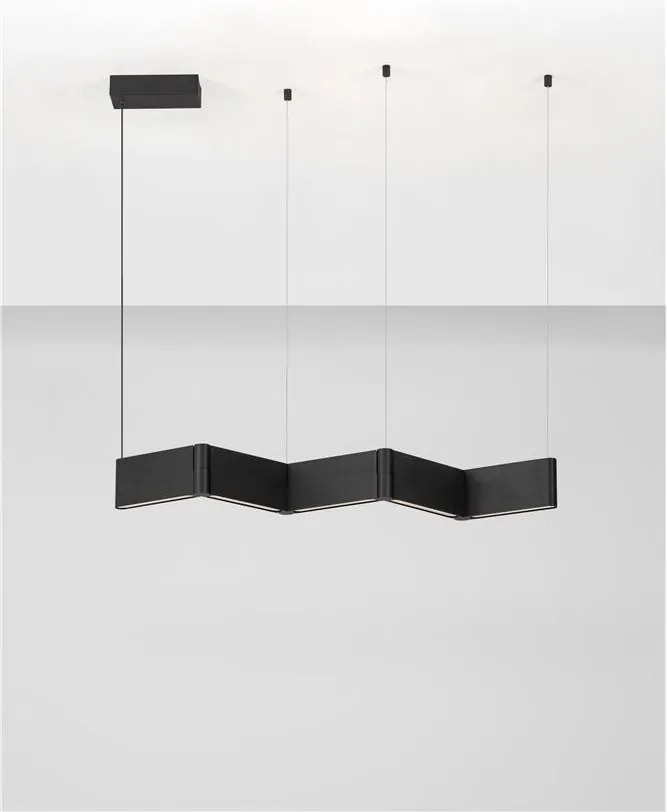 Lustra suspendata LED aluminiu negru FLUSSO