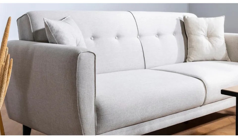 Set Canapea Extensibilă si Fotoliu Aria - S, Crem