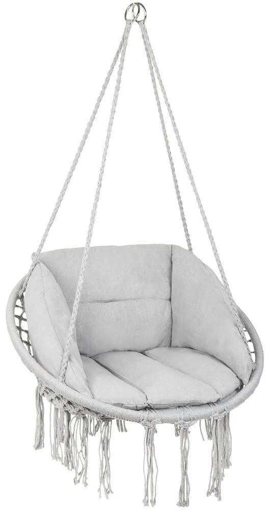 Fotoliu suspendat gri KOLUMBIA cu tapiterie