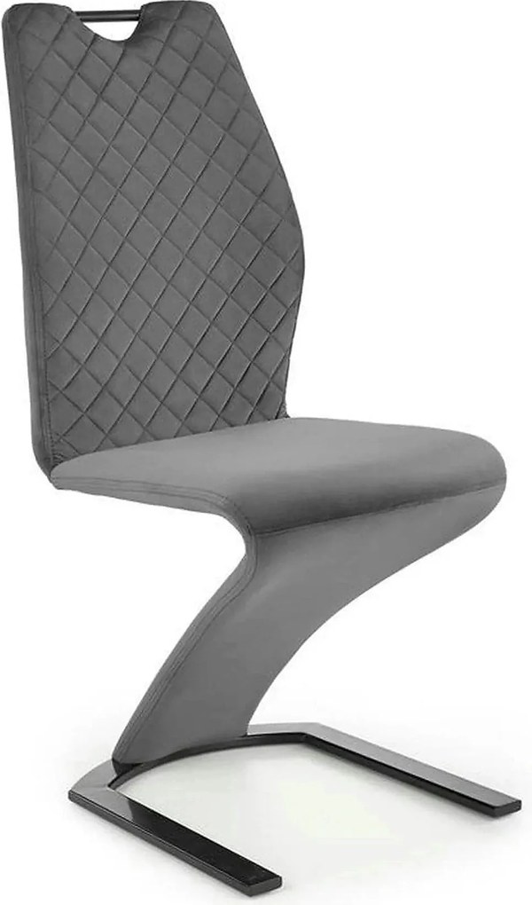 Scaun K442, gri/negru, stofa catifelata/metal, 46x61x102 cm
