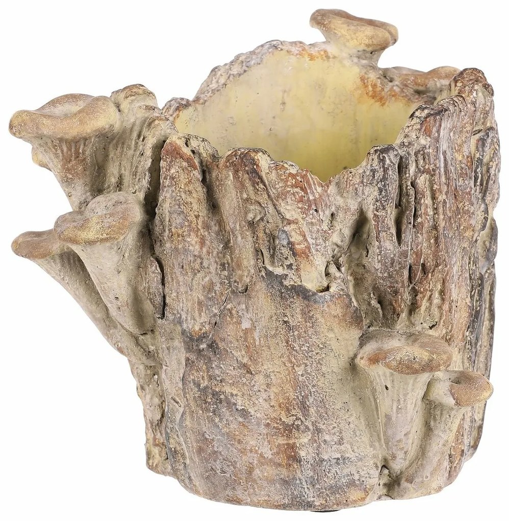Suport din beton - ciot cu ciuperci, 19 x 17 x 16cm, 19 cm