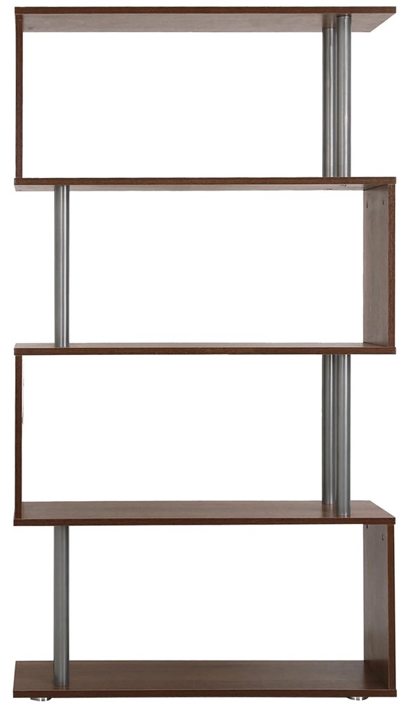 Homcom Biblioteca de Perete in Lemn, Castaniu, 80x30x145cm